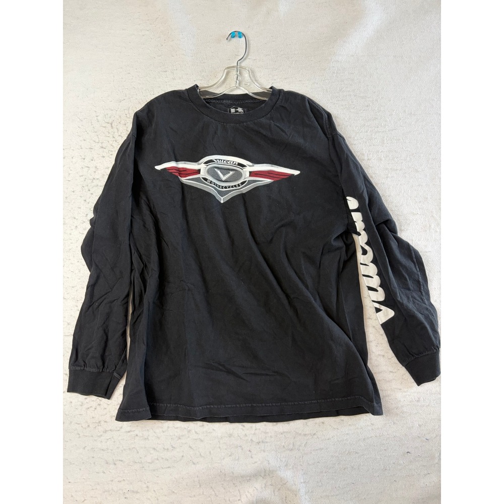 Kawasaki‎ Vulcan Long Sleeve T-Shirt Mens XL Black Graphic Motorcycle